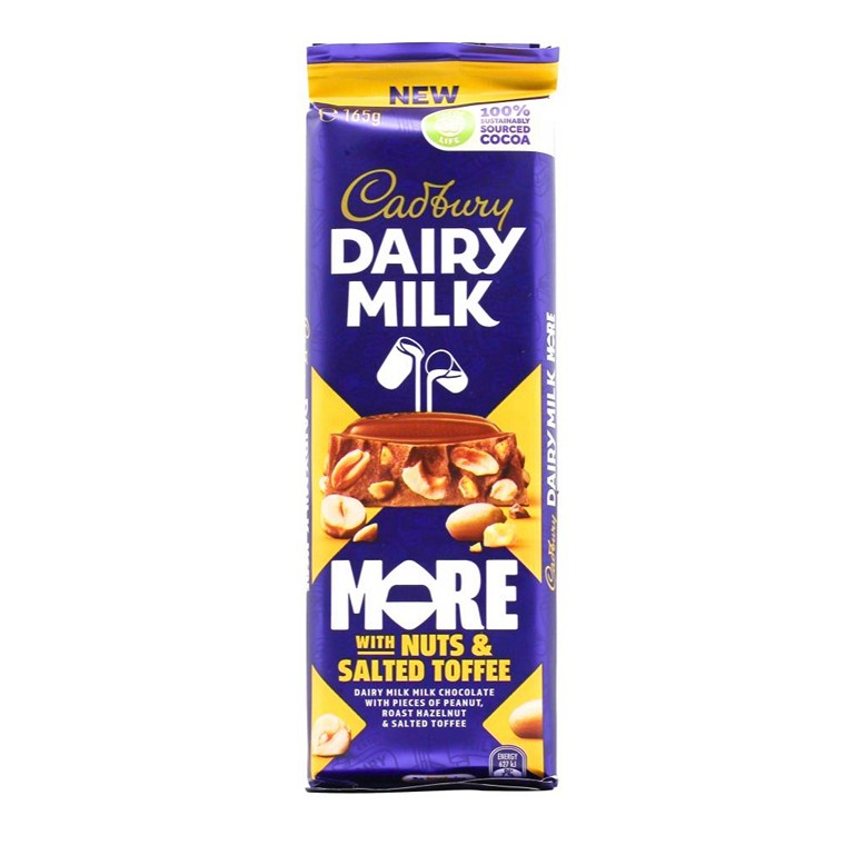 Cadbury Dairy Milk More With Nuts & Salted Toffee Chocolate Block, 165g