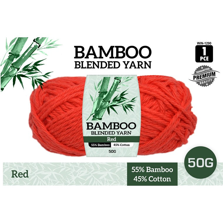 Bamboo Cotton Blend Yarn, Red