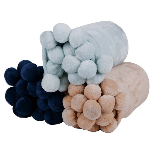 H&G Pom Pom Throw, Mist Blue