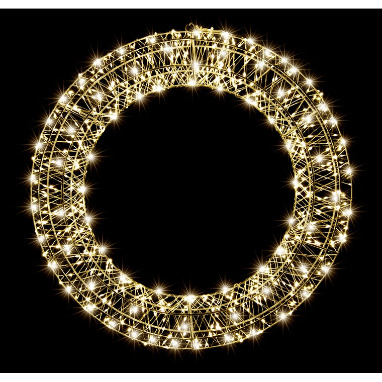 LED Metal Star or Wreath, 50cm, Asstd