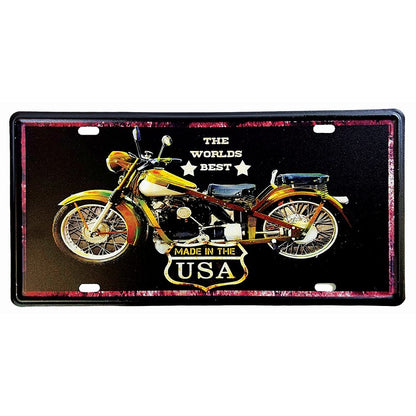 Motorcycle Tin Wall Hanging Deco, 4 Asstd