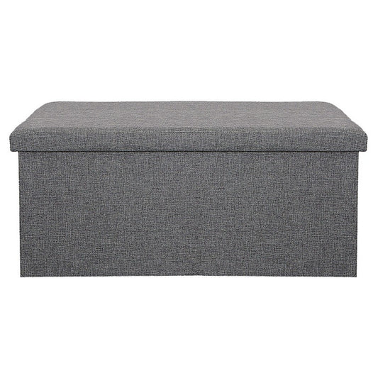 Storage Ottoman, Double, Grey Linen