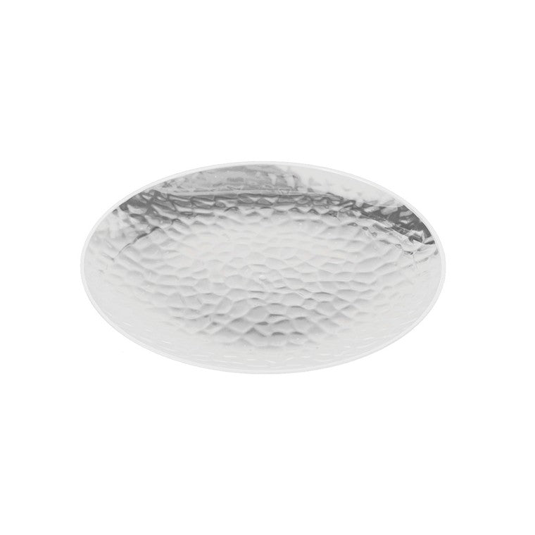 Reusable Dimple Plate w/ Silver Rim, 18cm