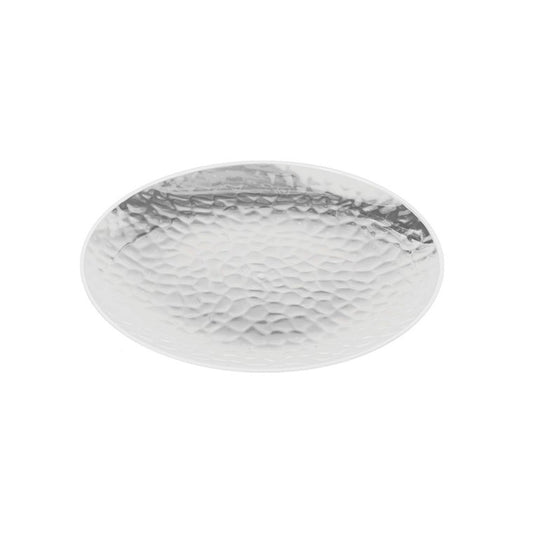 Reusable Dimple Plate w/ Silver Rim, 18cm