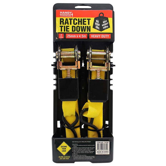 Ratchet, Tie Down, 4.5mx2.5cm, 2pk