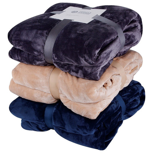 H&G Luxury Plush Blanket, Charcoal