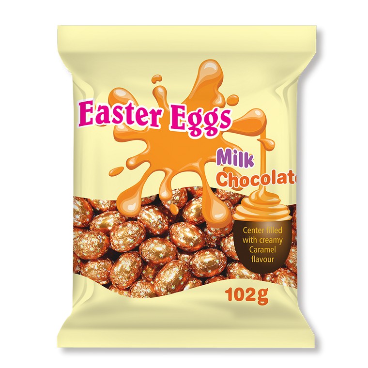 Milk Chocolate Caramel Filled Eggs Bag, 102g