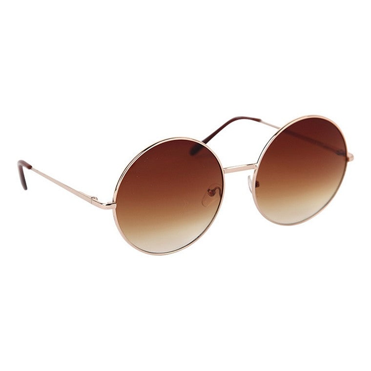 Metal Round Sunglasses, Gold