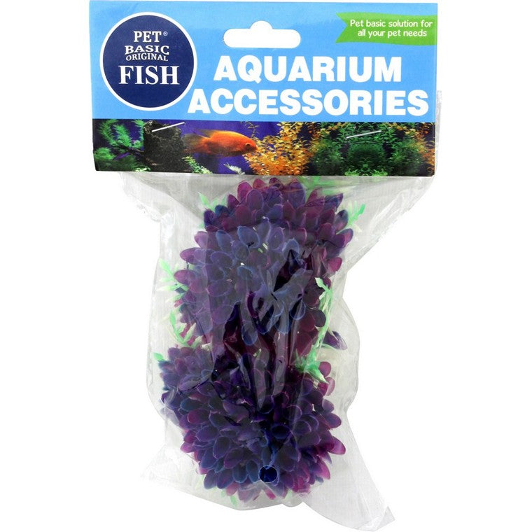 Fish Aquarium Flower w/ Shell Base, 2pk, Asstd Colours