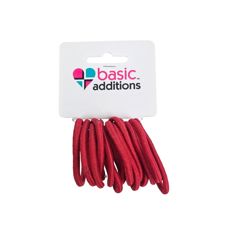 School Hair Elastic, Red, 15pk