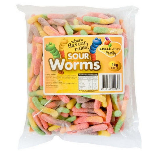 Sour Worms Gluten Free, 1kg