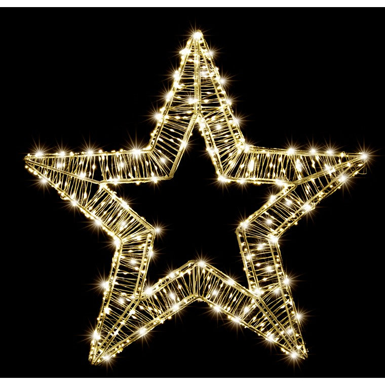 LED Metal Star or Wreath, 50cm, Asstd