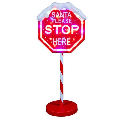 LED Santa Stop Here Sign