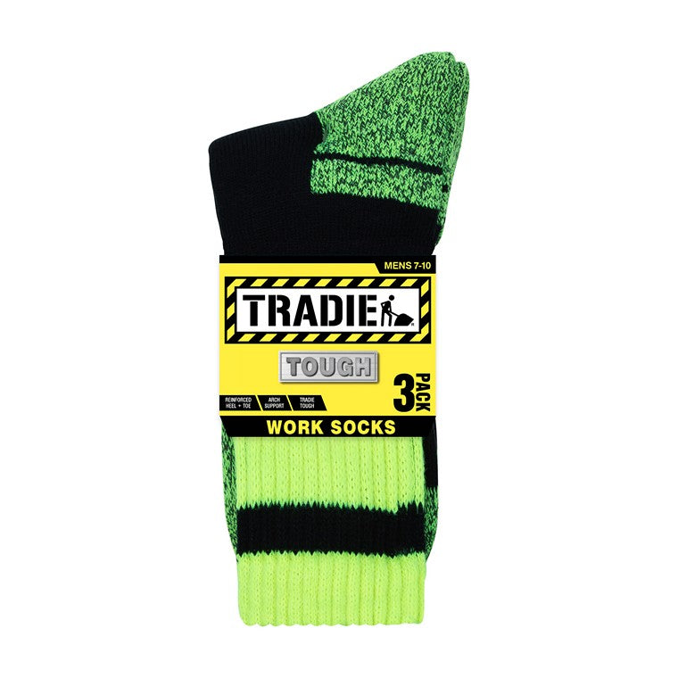 Tradie Mens, Acrylic Work Socks, 3pk, Size 11-13