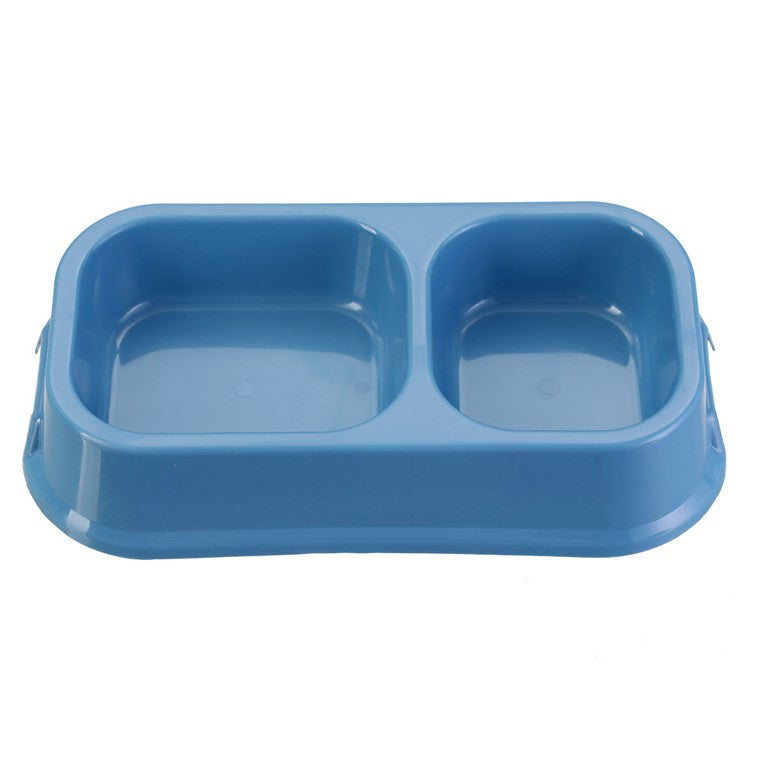 Pet Essentials Dual Large Square Pet Bowl, 3 Asstd Colours