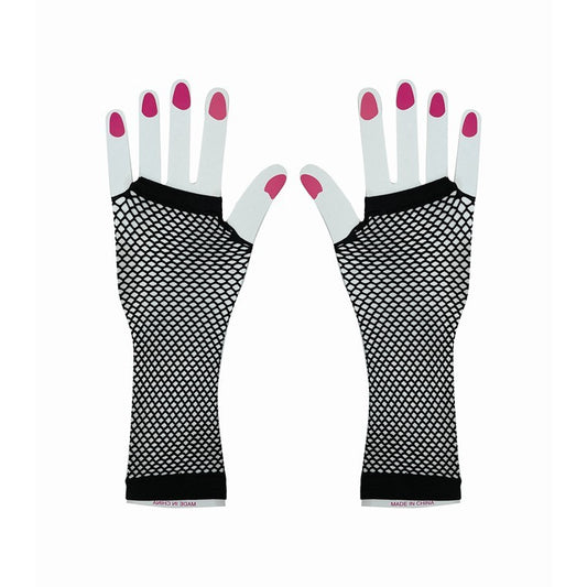 Party Fishnet Gloves, Black