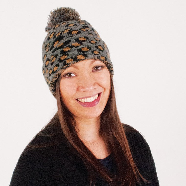 Ladies Heat Control Beanie Animal Black