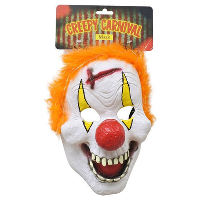 Adults Evil Clown Mask w/ Wig, 3 Asstd