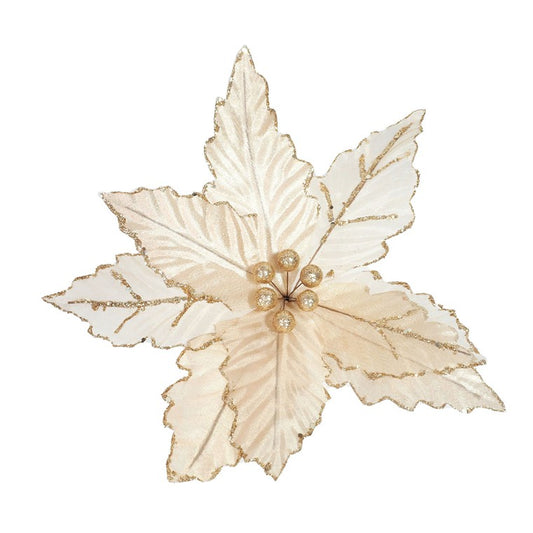 Blush Poinsettia Clip, Asstd