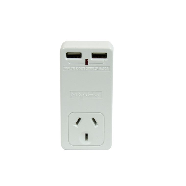 Maxem Power Wall Adaptor & 2 USB