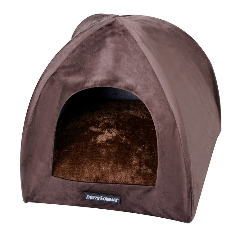 Lux Velvet Cat Bed, Mocha