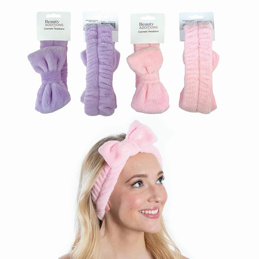 Cosmetic Bow Headband, 2 Asstd Colours