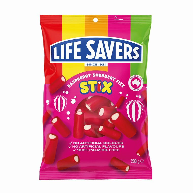 Life Savers Stix Sherbert Fizz Raspberry, 200gm