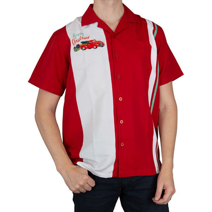 The Charle Sheen Retro Christmas Bowling Shirt, Asstd