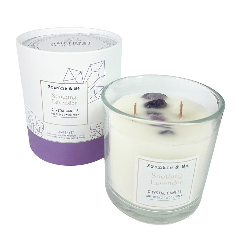 F&M Woodwick Crystal Candle Lavender, 400gm