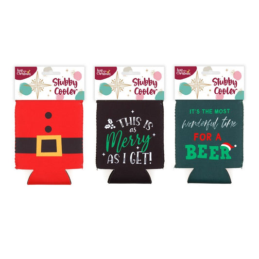 Christmas Stubby Holder, Asstd