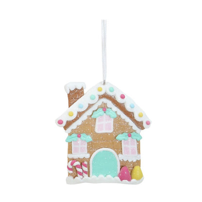 Hanging Gingerbread House, 10cm, Asstd