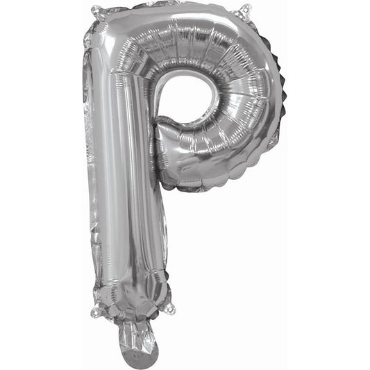 Silver Foil Balloon, 35cm, Letter P