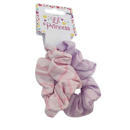 Little Princess Hair Scrunchie, Striped, 2pk, 2 Asstd Colours