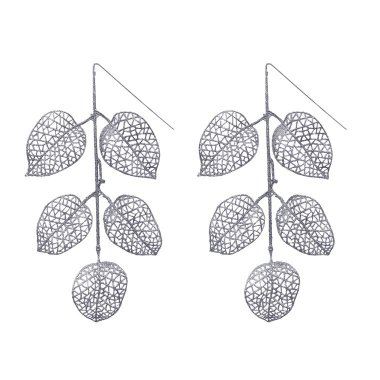 Glitter Leaves Pick, 3pk, Asstd