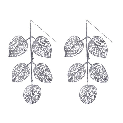 Glitter Leaves Pick, 3pk, Asstd