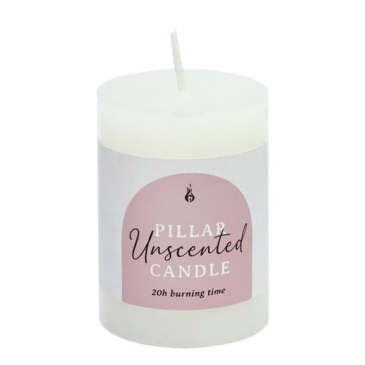 Unscented Pillar Candle, White, 5 x 7cm