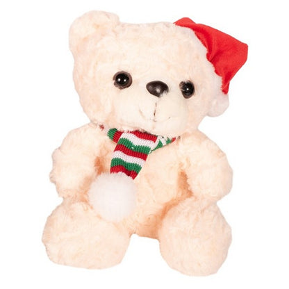 Plush Santa Teddy, Asstd, 22cm