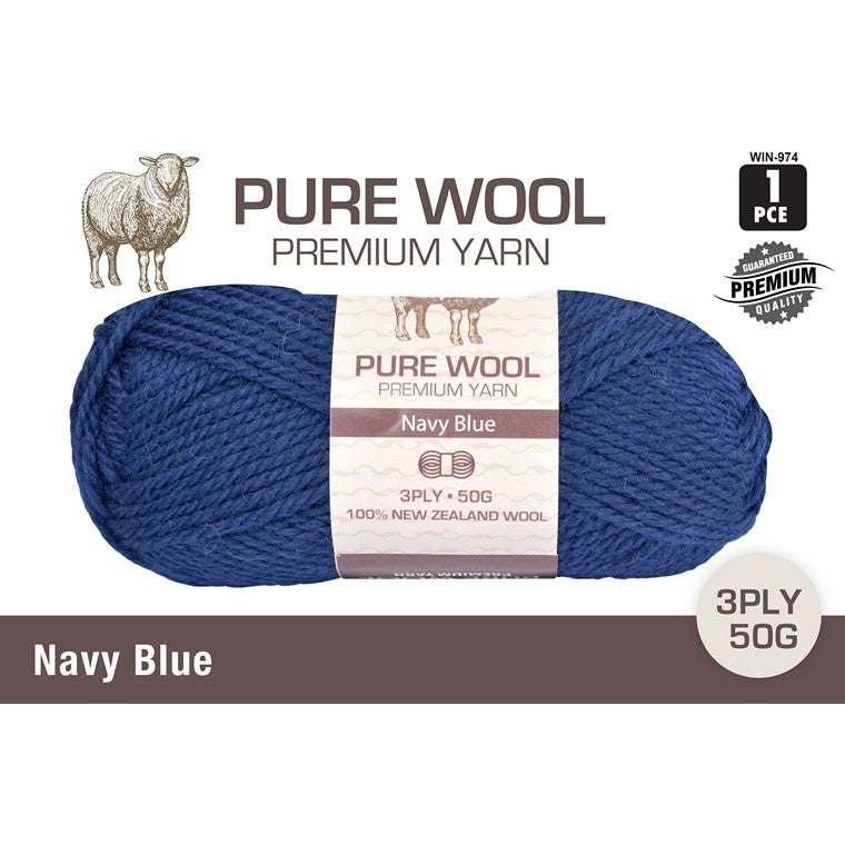 Pure Wool, Navy Blue