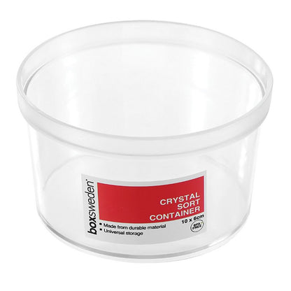 Round Crystal Container, 10x6cm, 2 Asstd Colours