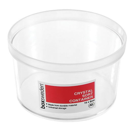 Round Crystal Container, 10x6cm, 2 Asstd Colours