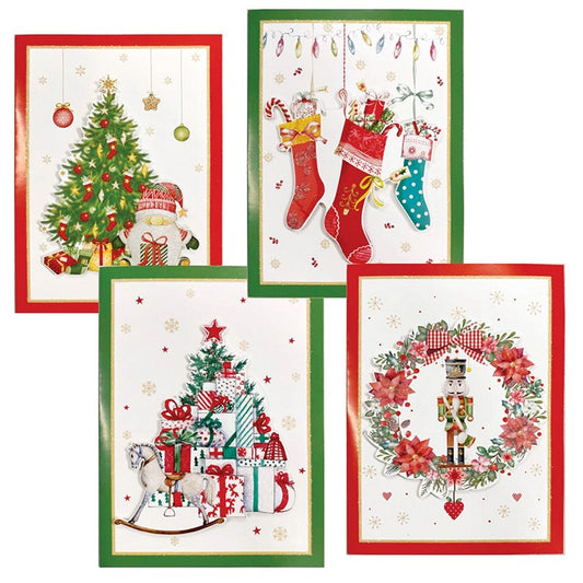 Xmas Cards Foiled, 8pk