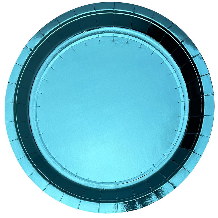 Teal Chrome Dinner Plate 23cm, 8pk