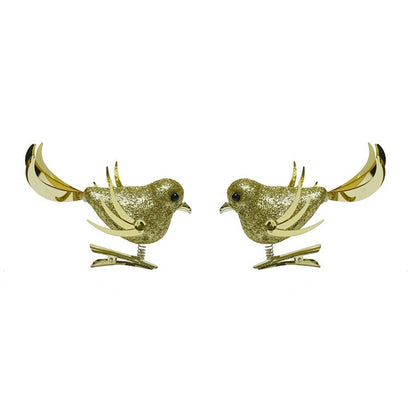 Birds w/ Glitter Clip On, 2pk