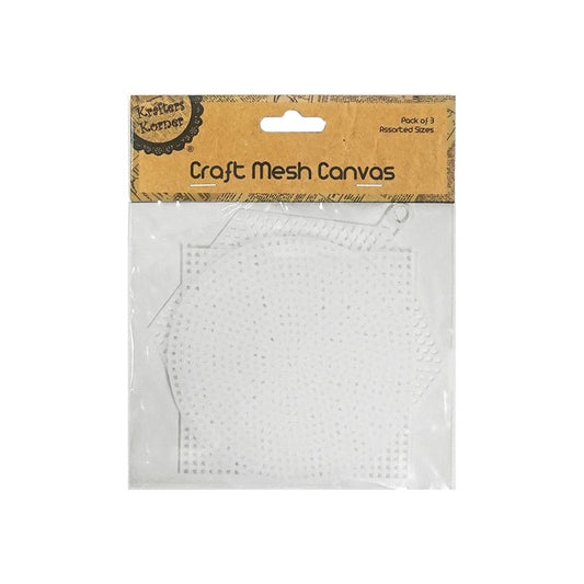 DIY Mesh Canvas, Asstd Shapes, 3pk