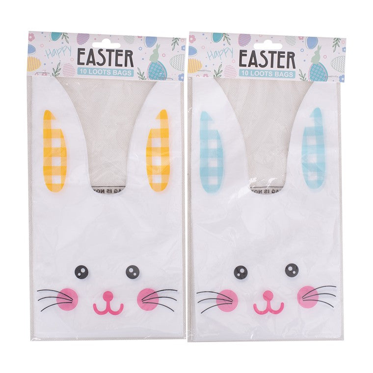 Bunny Easter Loot Bags, 10pk, Asstd