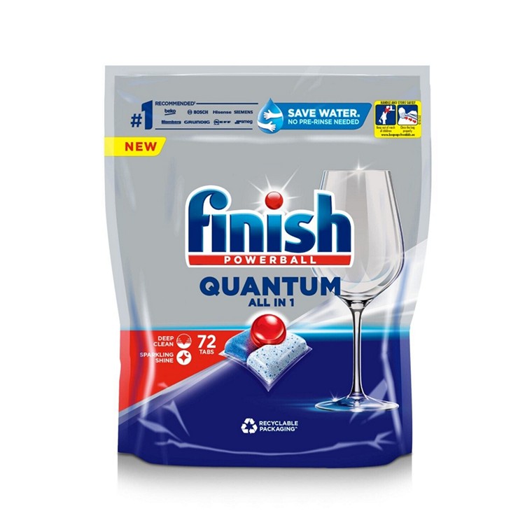 Finish Powerball Quantum Dishwashing Tablets, Regular, 72pk