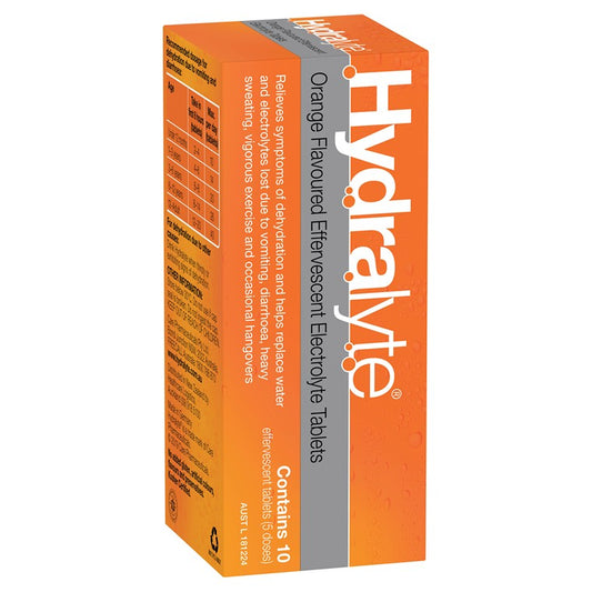 Hydralyte Effervescent Electrolyte Tablets Orange, 10pk