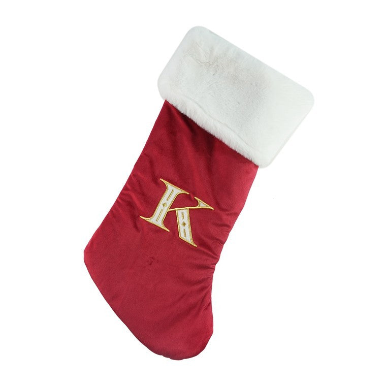 Xmas Stocking Personal Initial Embroidered