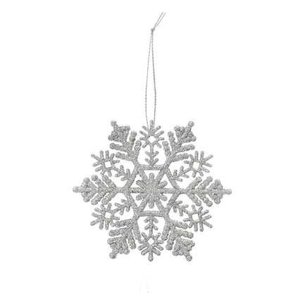 Hanging Glitter Snowflake, Asstd, 6pk