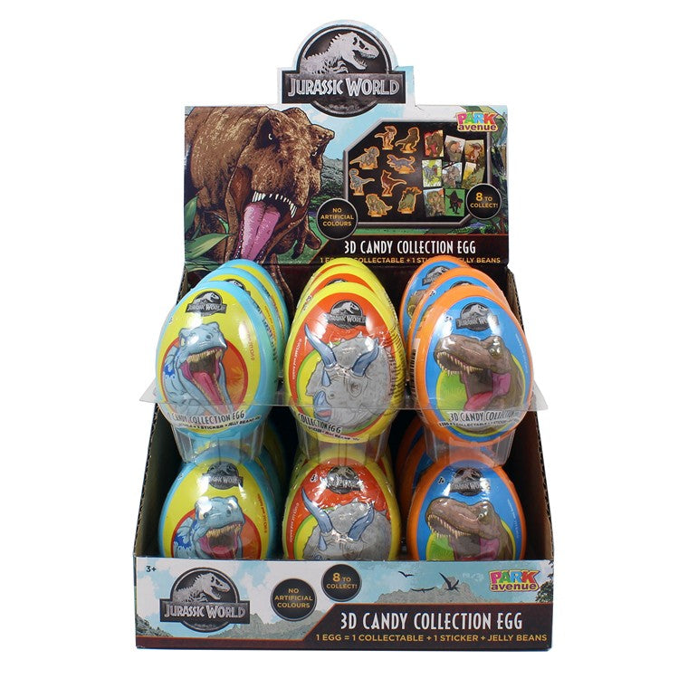 3D Jurassic World Candy Eggs, 3 Asstd Designs